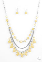 Load image into Gallery viewer, Paparazzi Awe-Inspiring Iridescence - Yellow Beads - Silver Chains Necklace &amp; Earrings - $5 Jewelry with Ashley Swint