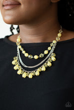 Load image into Gallery viewer, Paparazzi Awe-Inspiring Iridescence - Yellow Beads - Silver Chains Necklace &amp; Earrings - $5 Jewelry with Ashley Swint
