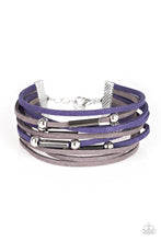 Load image into Gallery viewer, Paparazzi Back To BACKPACKER - Multi - Gray and Blue Suede - Adjustable Clasp - Bracelet - $5 Jewelry with Ashley Swint