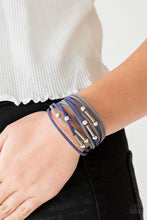 Load image into Gallery viewer, Paparazzi Back To BACKPACKER - Multi - Gray and Blue Suede - Adjustable Clasp - Bracelet - $5 Jewelry with Ashley Swint