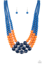 Load image into Gallery viewer, Paparazzi Beach Bauble - Blue - Orange, Navy Beads - Necklace &amp; Earrings - $5 Jewelry with Ashley Swint