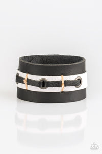 Paparazzi Bear Lake - Black - Leather Urban Bracelet - $5 Jewelry With Ashley Swint