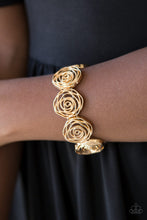 Load image into Gallery viewer, Paparazzi Beat Around The ROSEBUSH - Gold Rosebud - Bracelet - $5 Jewelry With Ashley Swint