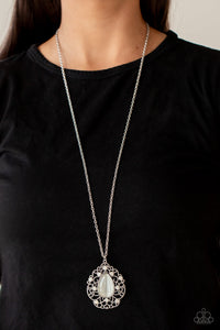 PRE-ORDER - Paparazzi Bewitched Beam - White Cat's Eye Stone - Necklace & Earrings - $5 Jewelry with Ashley Swint
