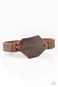 Paparazzi Boot Camp - Brown Leather - Snap Closure Bracelet - $5 Jewelry with Ashley Swint