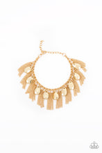 Load image into Gallery viewer, Paparazzi Brag Swag - Gold - Faceted Teardrops Fringe - Bracelet - $5 Jewelry with Ashley Swint