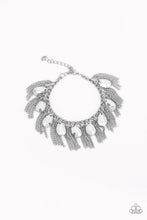 Load image into Gallery viewer, Paparazzi Brag Swag - Silver - Faceted Teardrops Fringe - Bracelet - $5 Jewelry with Ashley Swint