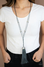 Load image into Gallery viewer, Paparazzi Brush It Off - SILVER - Gray Cording - Necklace &amp; Earrings - $5 Jewelry with Ashley Swint