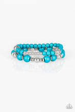 Load image into Gallery viewer, Paparazzi Colorful Collisions - Blue - and Silver Beads - Set of 2 Bracelets - $5 Jewelry with Ashley Swint