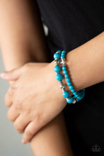 Load image into Gallery viewer, Paparazzi Colorful Collisions - Blue - and Silver Beads - Set of 2 Bracelets - $5 Jewelry with Ashley Swint