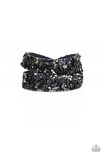 Load image into Gallery viewer, Paparazzi CRUSH Hour - Blue Suede - Hematite Rhinestone Wrap Bracelet - $5 Jewelry with Ashley Swint