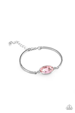 Paparazzi Definitely Dashing - Pink Gem - Silver Adjustable Bracelet - $5 Jewelry with Ashley Swint