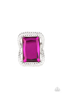 Paparazzi Deluxe Decadence - Pink - White Rhinestones - Ring - $5 Jewelry with Ashley Swint