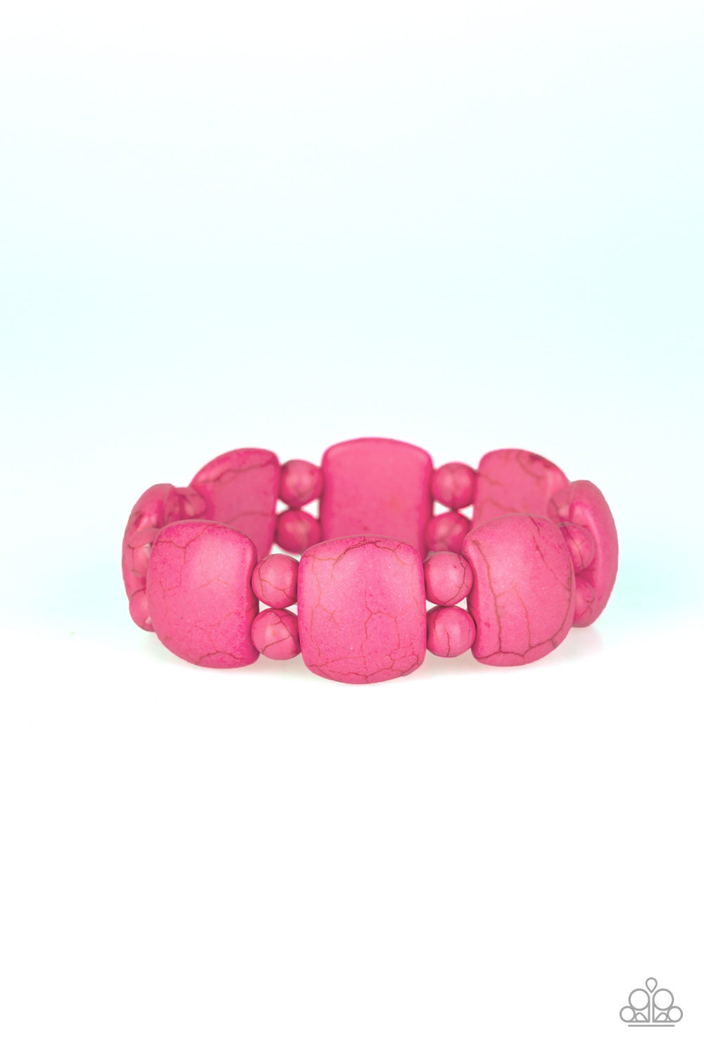 Paparazzi Dont Be So NOMADIC! - Pink Stones - Stretchy Bracelet - $5 Jewelry with Ashley Swint