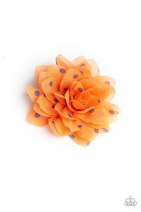 Paparazzi Dot Dot Dot - Orange - Polka Dots - Chiffon Petals - Hair Clip - $5 Jewelry with Ashley Swint