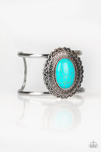 Load image into Gallery viewer, Paparazzi Extra EMPRESS-ive - Blue Turquoise Stone - Silver Filigree Cuff - $5 Jewelry With Ashley Swint