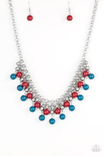 Load image into Gallery viewer, Paparazzi Friday Night Fringe - Multi Blue, Red and Silver Beads - Necklace &amp; Earrings - $5 Jewelry with Ashley Swint