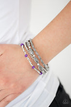 Load image into Gallery viewer, Paparazzi Full Of WANDER - Purple - Set of 4 Bracelets - $5 Jewelry With Ashley Swint