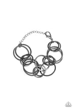 Load image into Gallery viewer, Paparazzi Give Me A Ring - Black Gunmetal - Double Hoops - Bracelet - $5 Jewelry With Ashley Swint
