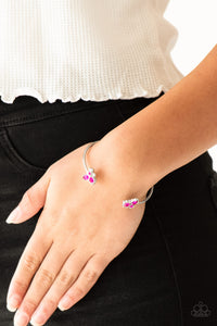 Paparazzi Going For Glitter - Pink - White Rhinestones - Cuff Bracelet - $5 Jewelry with Ashley Swint