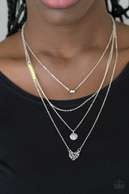 Paparazzi Gypsy Heart - Yellow Beading - Silver Disc - Silver Chain Necklace & Earrings - $5 Jewelry With Ashley Swint