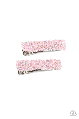 Paparazzi HAIR Comes Trouble - Pink Rhinestones - Hair Clip - $5 Jewelry with Ashley Swint