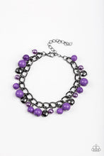 Load image into Gallery viewer, Paparazzi Hold My Drink - Purple - Bold Gunmetal Chain - Bracelet - $5 Jewelry with Ashley Swint