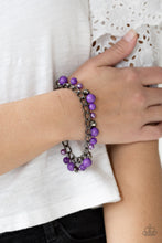 Load image into Gallery viewer, Paparazzi Hold My Drink - Purple - Bold Gunmetal Chain - Bracelet - $5 Jewelry with Ashley Swint