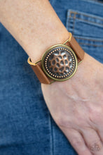 Load image into Gallery viewer, Paparazzi Hold On To Your Buckle - Copper - Hammered Thick Leather Bracelet - $5 Jewelry with Ashley Swint