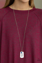 Load image into Gallery viewer, Paparazzi Home Of The Free - Blue Rhinestone Star Charm - Dog Tags - Necklace and matching Earrings - $5 Jewelry with Ashley Swint
