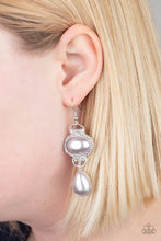 Load image into Gallery viewer, Paparazzi Icy Shimmer - Silver - Gray Teardrop Bead - White Rhinestones - Earrings - $5 Jewelry with Ashley Swint