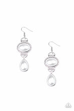 Load image into Gallery viewer, Paparazzi Icy Shimmer - White - Teardrop Bead - White Rhinestones - Earrings - $5 Jewelry with Ashley Swint