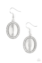 Load image into Gallery viewer, Paparazzi Just GLOWS To Show - White Moonstone - Rhinestone Silver Earrings - $5 Jewelry With Ashley Swint