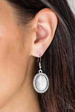 Load image into Gallery viewer, Paparazzi Just GLOWS To Show - White Moonstone - Rhinestone Silver Earrings - $5 Jewelry With Ashley Swint