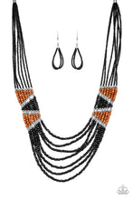 Load image into Gallery viewer, Paparazzi Kickin It Outback - Black - Brown and Silver Seed Beads - Necklace and matching Earrings - $5 Jewelry with Ashley Swint