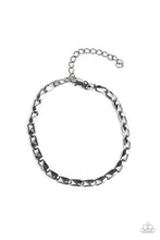 Load image into Gallery viewer, Paparazzi K.O. - Black - Gunmetal Chain - Men's Collection Bracelet - $5 Jewelry With Ashley Swint