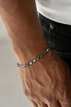 Load image into Gallery viewer, Paparazzi K.O. - Black - Gunmetal Chain - Men's Collection Bracelet - $5 Jewelry With Ashley Swint