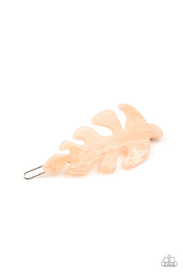 Paparazzi LEAF Your Mark - Pink - Acrylic Leaf - Hair Clip / Clamp Barrette Closure - $5 Jewelry with Ashley Swint