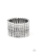 Load image into Gallery viewer, Paparazzi Level The Field - Silver - Stretchy Band Bracelet - $5 Jewelry with Ashley Swint