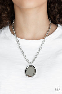 Paparazzi Light As HEIR - Silver - Oval Gem - Silver Necklace & Earrings - $5 Jewelry with Ashley Swint