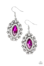 Load image into Gallery viewer, Paparazzi Long May She Reign - Pink - Marquise Rhinestone - Silver Earrings - $5 Jewelry with Ashley Swint