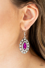 Load image into Gallery viewer, Paparazzi Long May She Reign - Pink - Marquise Rhinestone - Silver Earrings - $5 Jewelry with Ashley Swint
