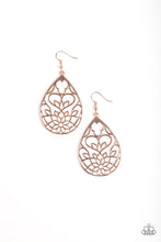 Load image into Gallery viewer, Paparazzi Lovely Lotus - Rose Gold - Earrings - $5 Jewelry With Ashley Swint