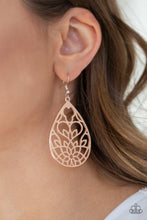 Load image into Gallery viewer, Paparazzi Lovely Lotus - Rose Gold - Earrings - $5 Jewelry With Ashley Swint