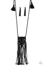 Load image into Gallery viewer, Paparazzi Macrame Mantra - Black - Necklace &amp; Earrings - $5 Jewelry with Ashley Swint