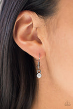 Load image into Gallery viewer, Paparazzi Make The World Sparkle - Black LANYARD - White Rhinestones - Teardrop Frame - Necklace &amp; Earrings - $5 Jewelry with Ashley Swint