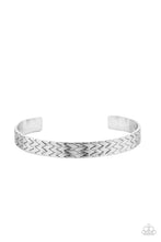 Load image into Gallery viewer, Paparazzi Mind Games - Silver - Braided Metallic - Silver Cuff Bracelet - $5 Jewelry with Ashley Swint