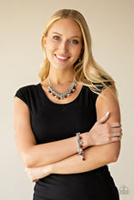 Load image into Gallery viewer, Paparazzi Party Spree - Red - Metallic, Silver and Glittery Beads - Necklace and matching Earrings - $5 Jewelry with Ashley Swint