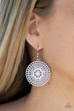 Load image into Gallery viewer, Paparazzi PINWHEEL and Deal - Purple - White Rhinestones - Silver Earrings - $5 Jewelry With Ashley Swint