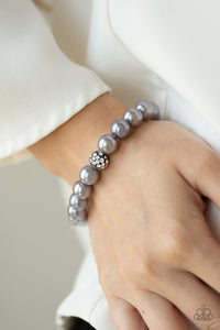 Paparazzi POSHing Your Luck - Silver Pearls - Rhinestones - Bracelet - $5 Jewelry With Ashley Swint
